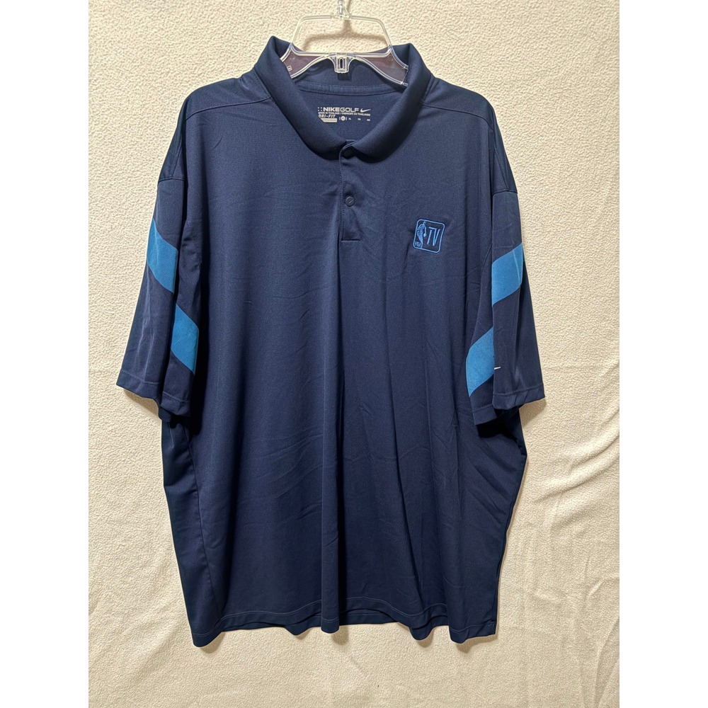 Lot of 2 Nike Mens Dri-FIT‎ Polo Shirts XL Navy NBA TV & Grey ACC Golf Athletic